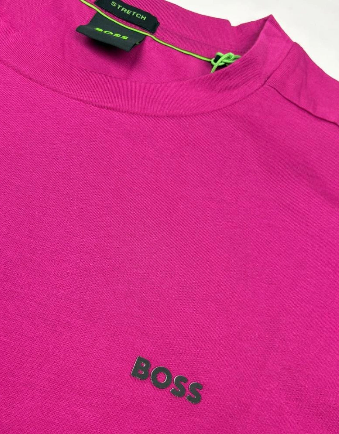 BOSS Stretch-Cotton Pink T-Shirt with logo detail