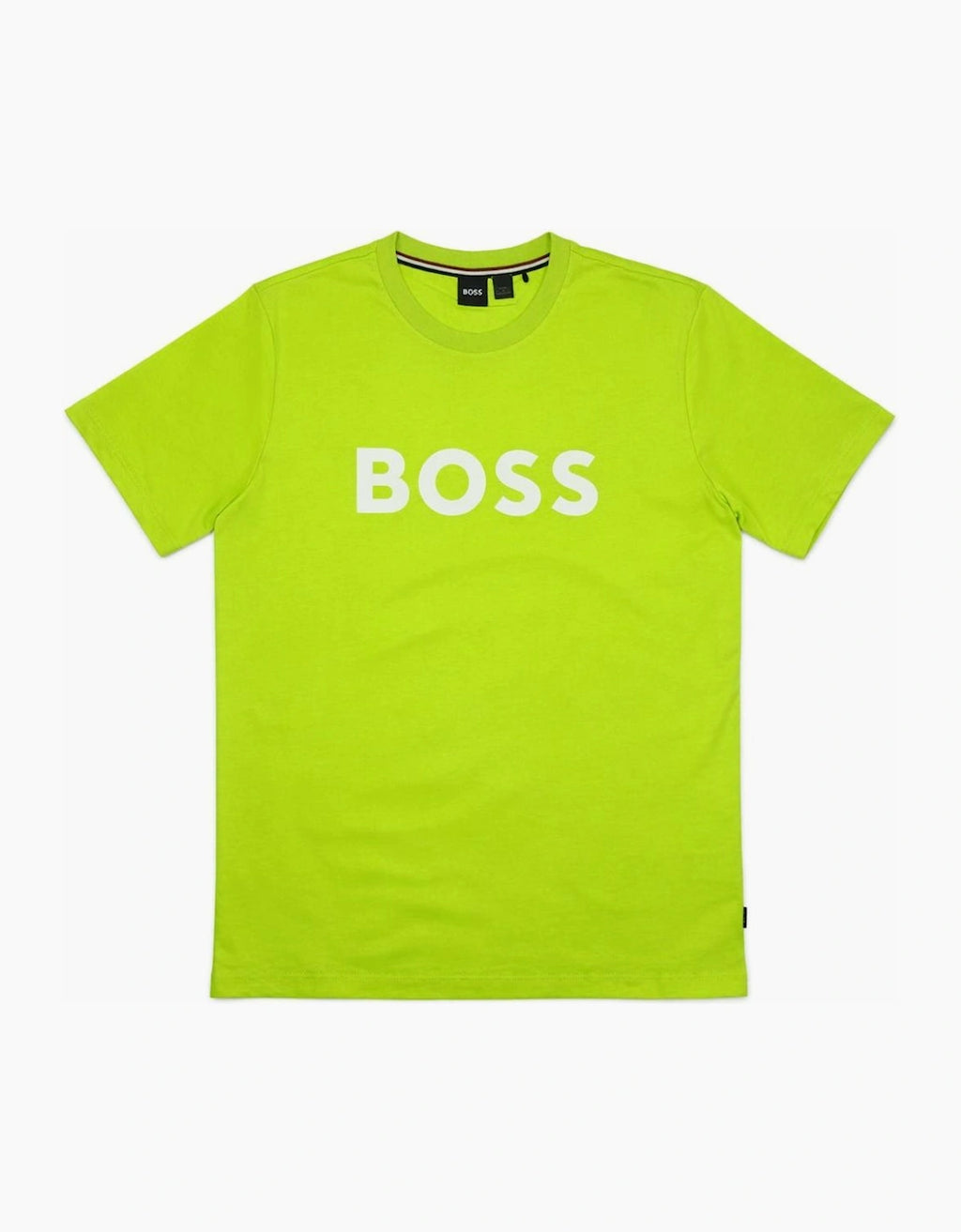 BOSS Stretch-Cotton Lime Green T-Shirt Large Logo