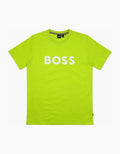 BOSS Stretch-Cotton Lime Green T-Shirt Large Logo