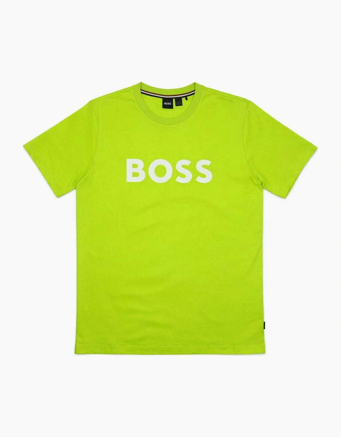 BOSS Stretch-Cotton Lime Green T-Shirt Large Logo